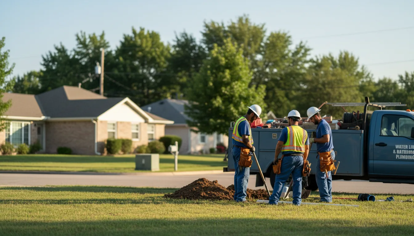 Residential water line and bathroom plumbing service in Jones, OK